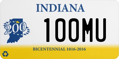 IN license plate 100MU