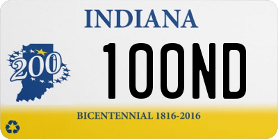 IN license plate 100ND