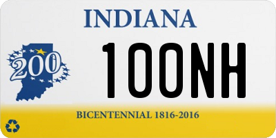 IN license plate 100NH