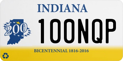 IN license plate 100NQP