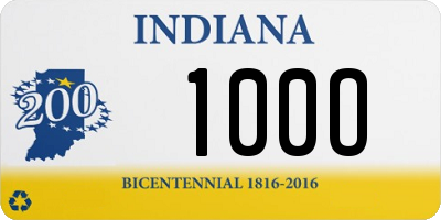 IN license plate 100O