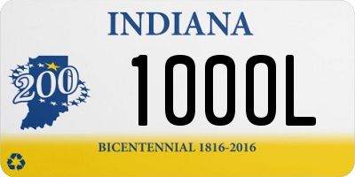 IN license plate 100OL