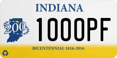 IN license plate 100OPF