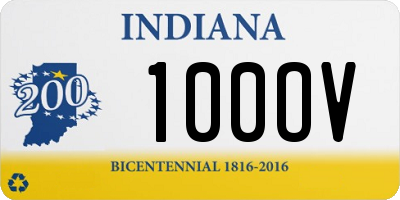 IN license plate 100OV