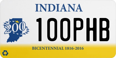 IN license plate 100PHB
