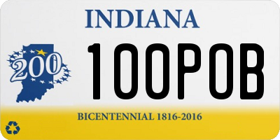 IN license plate 100POB