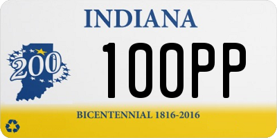 IN license plate 100PP