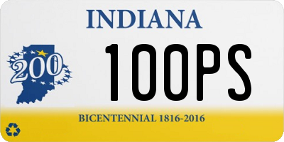 IN license plate 100PS