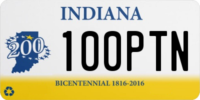 IN license plate 100PTN