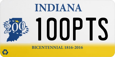 IN license plate 100PTS