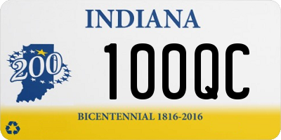 IN license plate 100QC