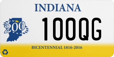 IN license plate 100QG