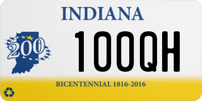 IN license plate 100QH