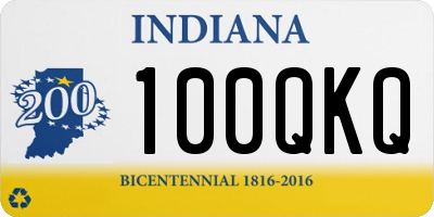 IN license plate 100QKQ