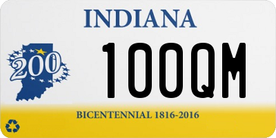 IN license plate 100QM