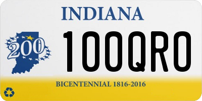 IN license plate 100QRO