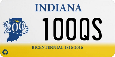 IN license plate 100QS