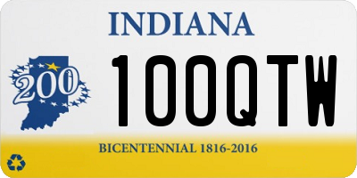 IN license plate 100QTW