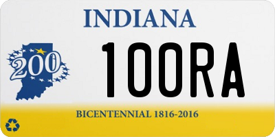 IN license plate 100RA