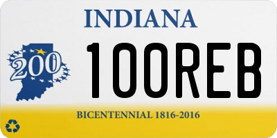 IN license plate 100REB