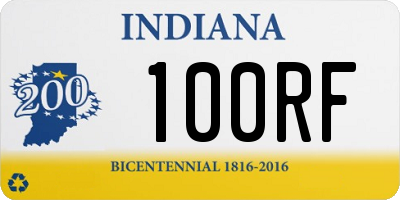 IN license plate 100RF