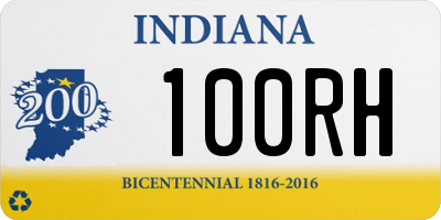 IN license plate 100RH