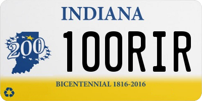 IN license plate 100RIR