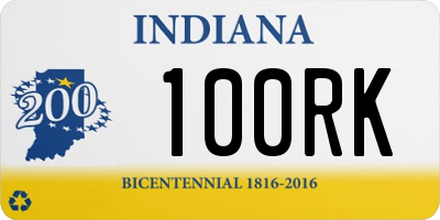 IN license plate 100RK