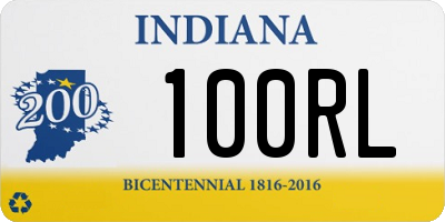 IN license plate 100RL