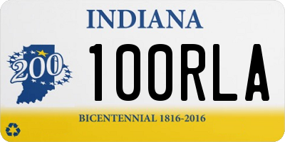 IN license plate 100RLA