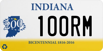 IN license plate 100RM