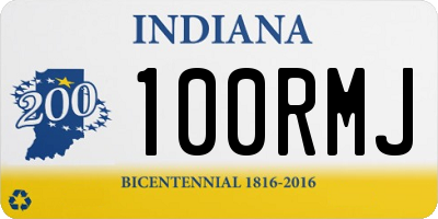 IN license plate 100RMJ
