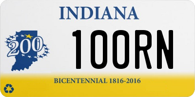IN license plate 100RN