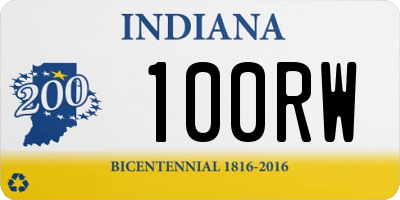 IN license plate 100RW