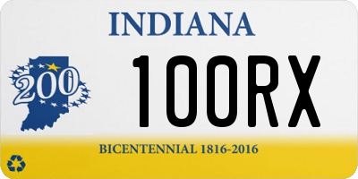 IN license plate 100RX