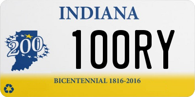 IN license plate 100RY