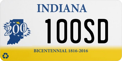 IN license plate 100SD