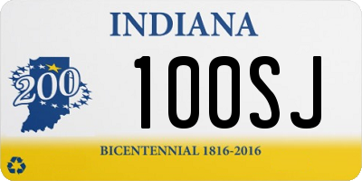 IN license plate 100SJ