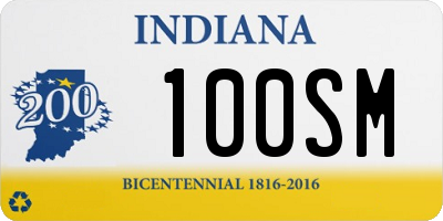 IN license plate 100SM