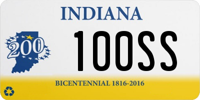 IN license plate 100SS