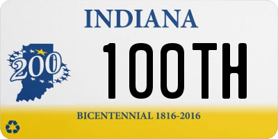 IN license plate 100TH