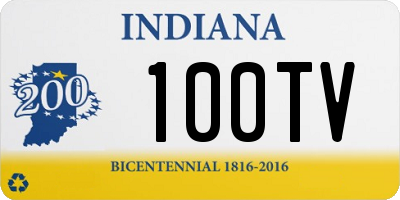 IN license plate 100TV