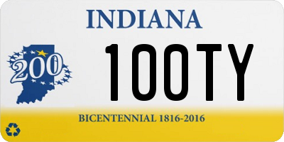 IN license plate 100TY