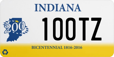 IN license plate 100TZ