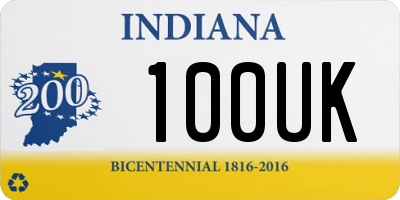 IN license plate 100UK