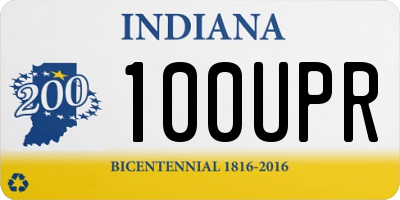 IN license plate 100UPR