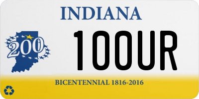 IN license plate 100UR