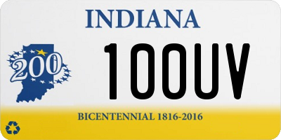 IN license plate 100UV