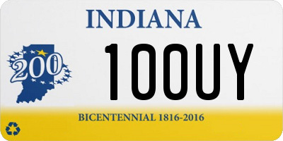 IN license plate 100UY