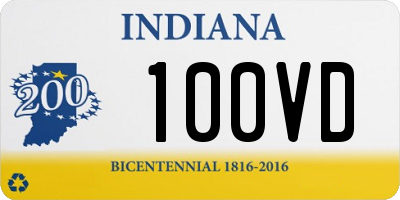 IN license plate 100VD